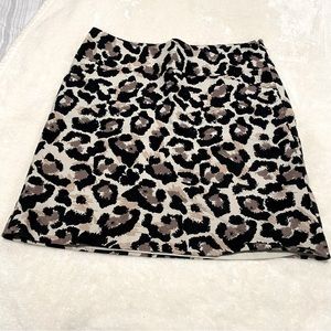 Loft Leopard Print Skirt